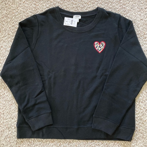 J. Crew Factory leopard heart sweatshirt - Picture 2 of 3